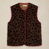 White Stuff Borg Leopard Gilet Natural Multi