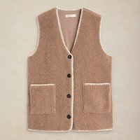 White Stuff Borg Longline Gilet Dark Natural