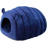 40 Winks Navy Velvet Hideaway Cat Bed