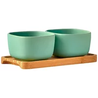 BIA International Share Set of 2 Square Bowls Green