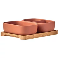 BIA International Share Set of 2 Rectangular Bowls Terracotta