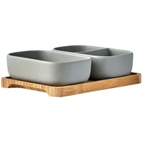 BIA International Share Set of 2 Rectangular Bowls Grey