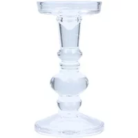 Gisela Graham Clear Glass Ball Candlestick Holder
