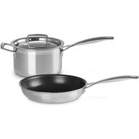 Le Creuset Classic 3-ply Stainless Steel 2-Piece Frying Pan and Saucepan Set
