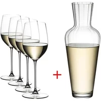 Riedel Veritas Riesling Zinfandel Mosel Decanter & Set Of 4 Glasses