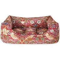 Morris & Co Strawberry Thief Burgundy Medium Square Dog Bed