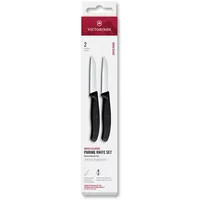 Victorinox Swiss Classic Black 8cm Serrated/Straight 2 Piece Paring Knife Box Set