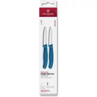 Victorinox Swiss Classic Blue 8cm Serrated/Straight 2 Piece Pointed Tip Paring Knife Box Set