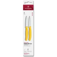 Victorinox Swiss Classic Yellow 8cm Serrated/Straight 2 Piece Pointed Tip Paring Knife Box Set