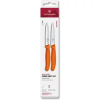Victorinox Swiss Classic Orange 10cm Serrated/Straight 2 Piece Paring Knife Box Set