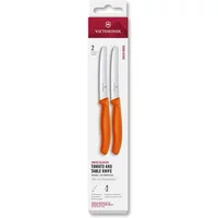 Victorinox Swiss Classic Orange 11cm Serrated 2 Piece Tomato & Table Knife Box Set