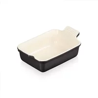 Le Creuset Matte Black Stoneware Small 19cm Heritage Rectangular Dish