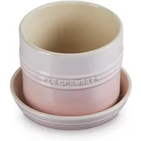 Le Creuset Shell Pink Stoneware 14cm Herb Planter with Tray