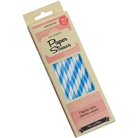 Eddingtons Paper Straws Blue Stripe 30 Pack