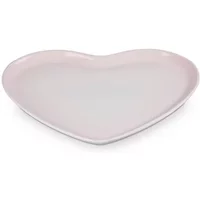 Le Creuset Shell Pink Stoneware 32cm Heart Serving Platter