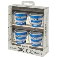 Eddingtons Set Of 4 Blue & White Egg Cup Pails