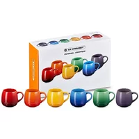 Le Creuset Rainbow Coupe Collection Set of 6 Mugs