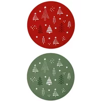 Premier Set of 2 Assorted 38cm Felt Christmas Tree Round Placemats