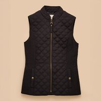 Joules Black Minx Showerproof Quilted Gilet Size 14