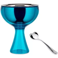 Alessi Big Love Azure Blue Bowl And Spoon