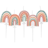 Anniversary House Neutral Rainbow Pick Candles Pack of 5