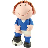 Anniversary House Blue Footballer Resin Cake Topper