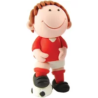 Anniversary House Red Footballer Resin Cake Topper