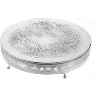 Arthur Price of England Silver Plate Round 16 Wedding Cake Stand with Gallery Border
