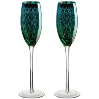 Artland Peacock Set Of 2 Champagne Flutes