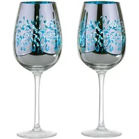 Artland Filigree Wine Glasses Blue Set of 2