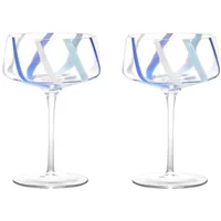 Anton Studio Designs Rio Azure Set Of 2 Champagne Saucers
