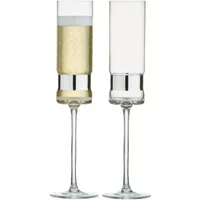 Anton Studio Designs Set Of 2 SoHo Champagne Flutes Silver