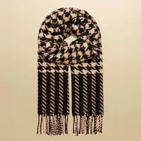 Joules Black Tan Langtree Large Knitted Scarf