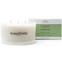 AromaWorks Light Lemongrass & Bergamot 3 Wick Candle