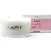 AromaWorks Light Basil & Lime 3 Wick Candle