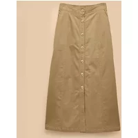 Joules Tan Brown Twylar Midi Chino Skirt Size 14