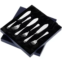 Arthur Price of England Rattail Sovereign Silver Plate Set of 6 Pairs Of Fish Eaters
