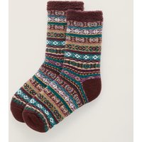 Seasalt Womens Cabin Socks Roe Woods Purple Coral Size 4-7