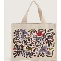 Seasalt Canvas Cute Bag Folky Scene Dark Hellebore