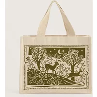Seasalt Canvas Cute Bag Prancing Deer Bright Olive