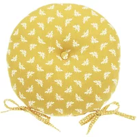 Walton & Co Ochre Bee Round Seat Pad With Ties