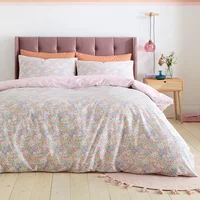 Catherine Lansfield Darcy Floral King Duvet Set Pink