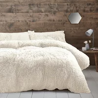 Catherine Lansfield Cuddly Double Duvet Set Cream