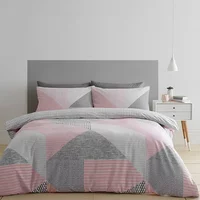 Catherine Lansfield Larsson Geo Duvet Set Pink