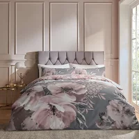 Catherine Lansfield Dramatic Floral Duvet Set Grey