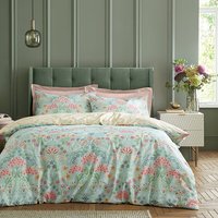 RHS Art Deco Hydrangea Super King Duvet Set Soft Green