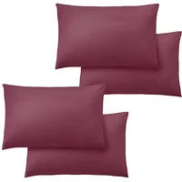 Catherine Lansfield Set of 4 So Soft Non Iron Standard Pillowcases Burgundy
