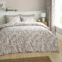 Catherine Lansfield Sorrel Leaf Duvet Set Natural