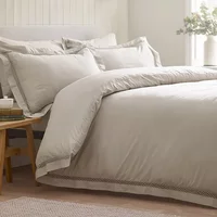 Catherine Lansfield Classic Lattice Lace Duvet Cover Set Natural