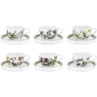 Portmeirion Botanic Garden Set of 6 Traditional Teacup & Saucers